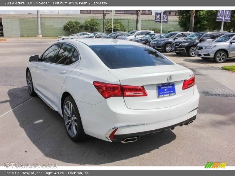 Platinum White Pearl / Espresso 2019 Acura TLX V6 Sedan