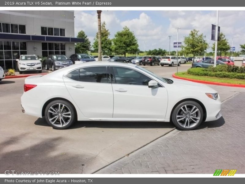 Platinum White Pearl / Espresso 2019 Acura TLX V6 Sedan