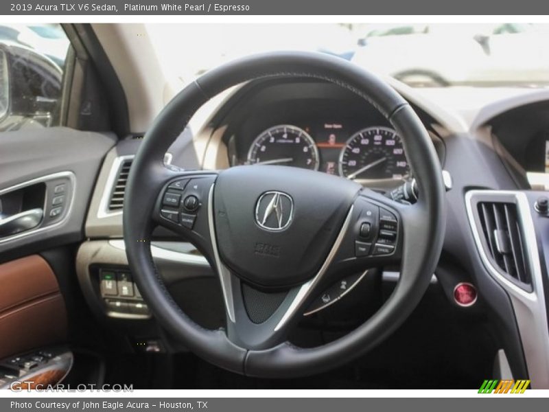 Platinum White Pearl / Espresso 2019 Acura TLX V6 Sedan