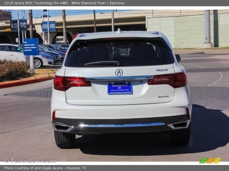 White Diamond Pearl / Espresso 2018 Acura MDX Technology SH-AWD