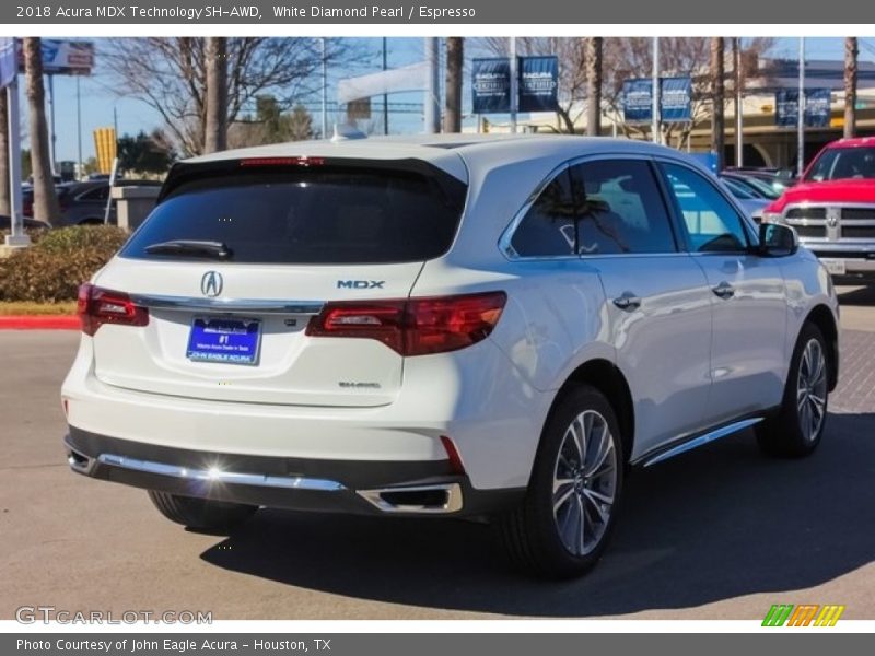 White Diamond Pearl / Espresso 2018 Acura MDX Technology SH-AWD