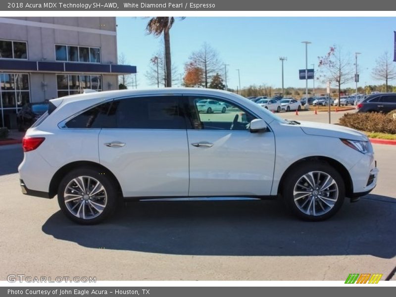 White Diamond Pearl / Espresso 2018 Acura MDX Technology SH-AWD