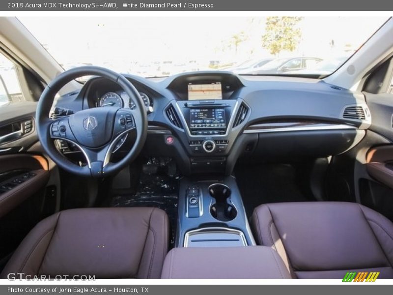 White Diamond Pearl / Espresso 2018 Acura MDX Technology SH-AWD