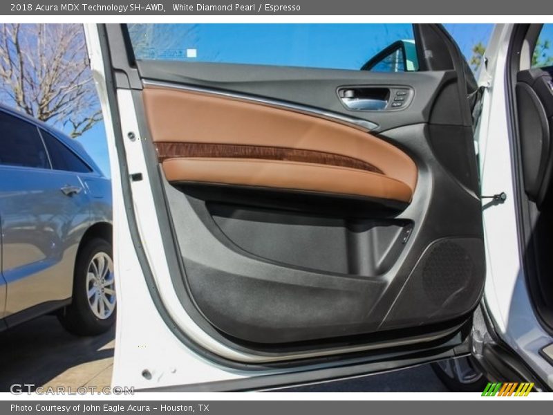 White Diamond Pearl / Espresso 2018 Acura MDX Technology SH-AWD