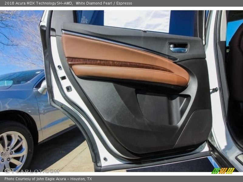 White Diamond Pearl / Espresso 2018 Acura MDX Technology SH-AWD