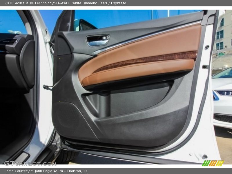 White Diamond Pearl / Espresso 2018 Acura MDX Technology SH-AWD