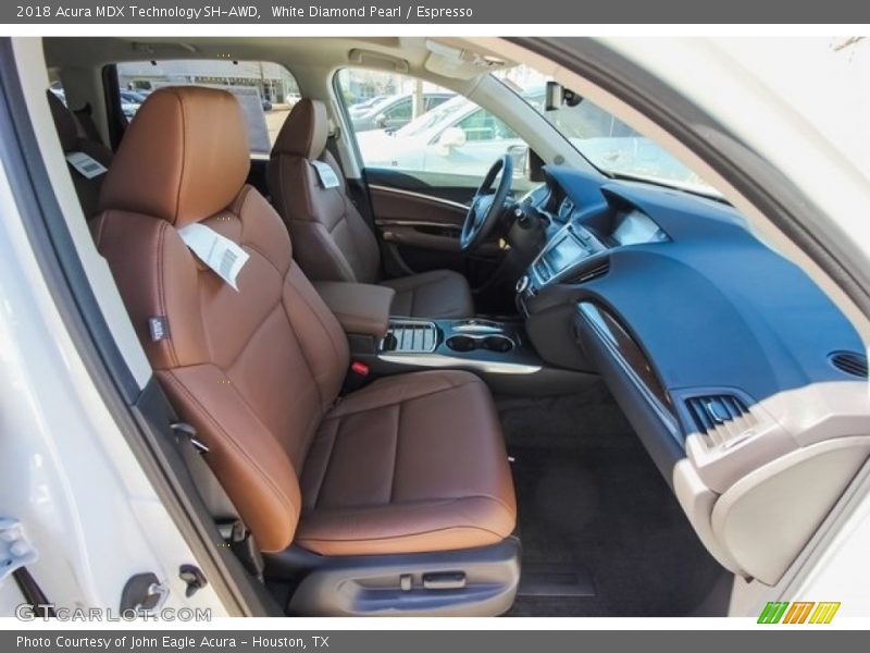 White Diamond Pearl / Espresso 2018 Acura MDX Technology SH-AWD