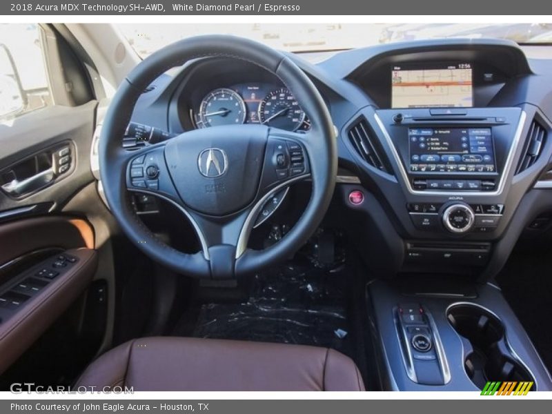 White Diamond Pearl / Espresso 2018 Acura MDX Technology SH-AWD