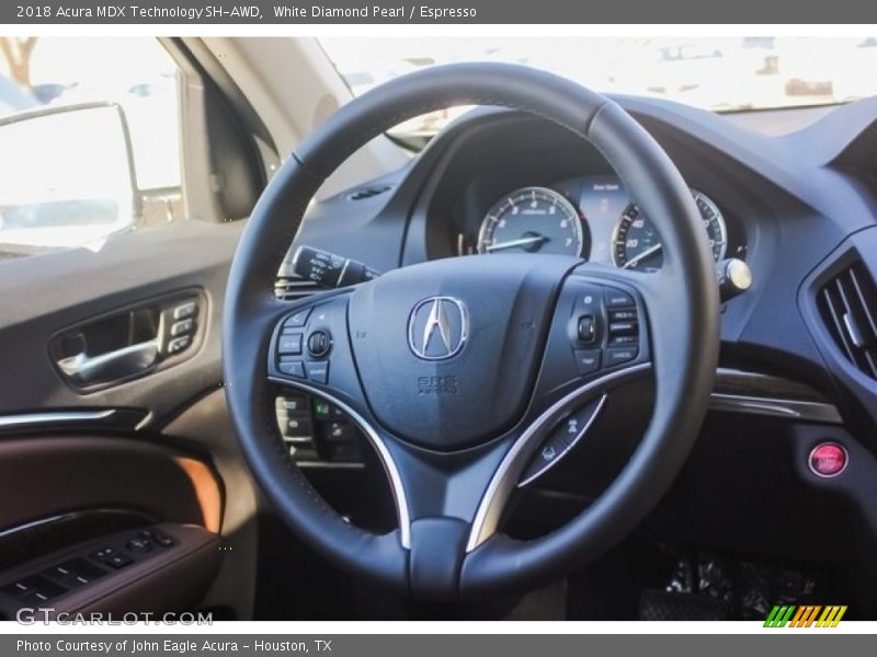 White Diamond Pearl / Espresso 2018 Acura MDX Technology SH-AWD