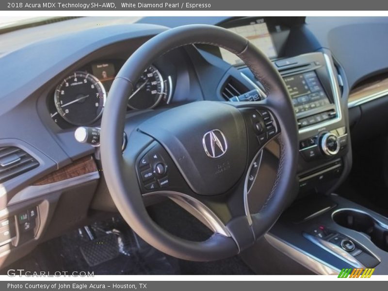 White Diamond Pearl / Espresso 2018 Acura MDX Technology SH-AWD