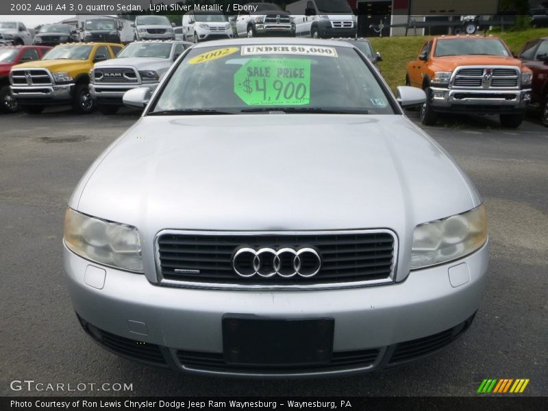 Light Silver Metallic / Ebony 2002 Audi A4 3.0 quattro Sedan