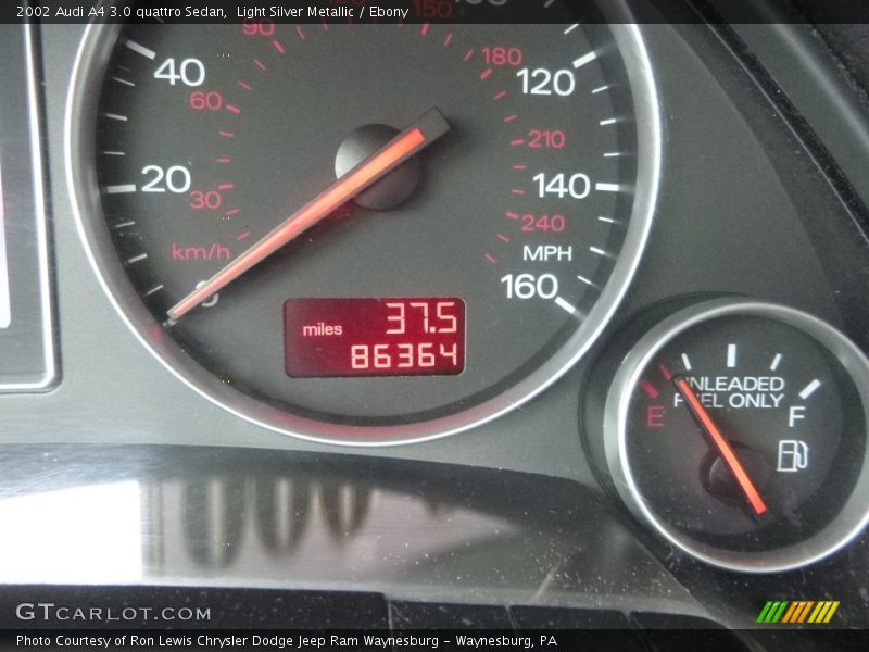Light Silver Metallic / Ebony 2002 Audi A4 3.0 quattro Sedan