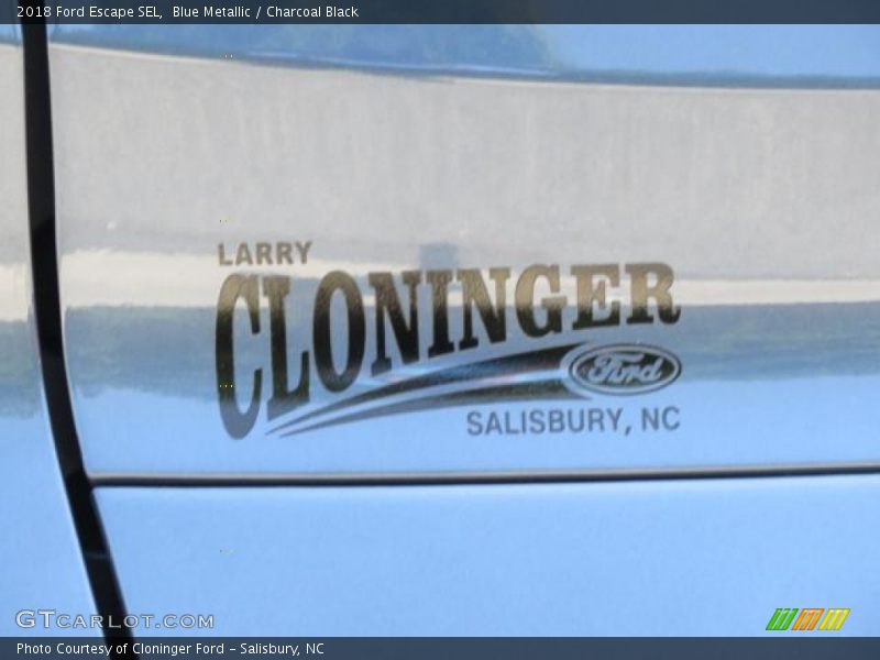 Blue Metallic / Charcoal Black 2018 Ford Escape SEL