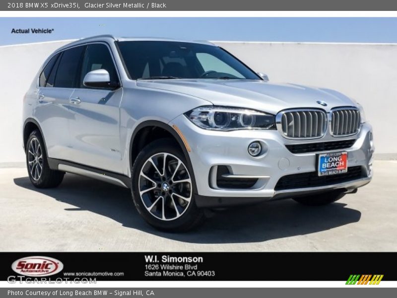 Glacier Silver Metallic / Black 2018 BMW X5 xDrive35i