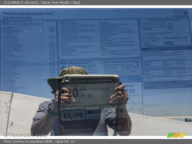 Glacier Silver Metallic / Black 2018 BMW X5 xDrive35i