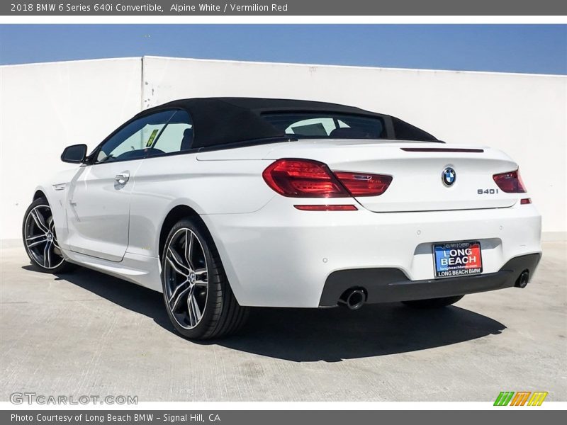 Alpine White / Vermilion Red 2018 BMW 6 Series 640i Convertible