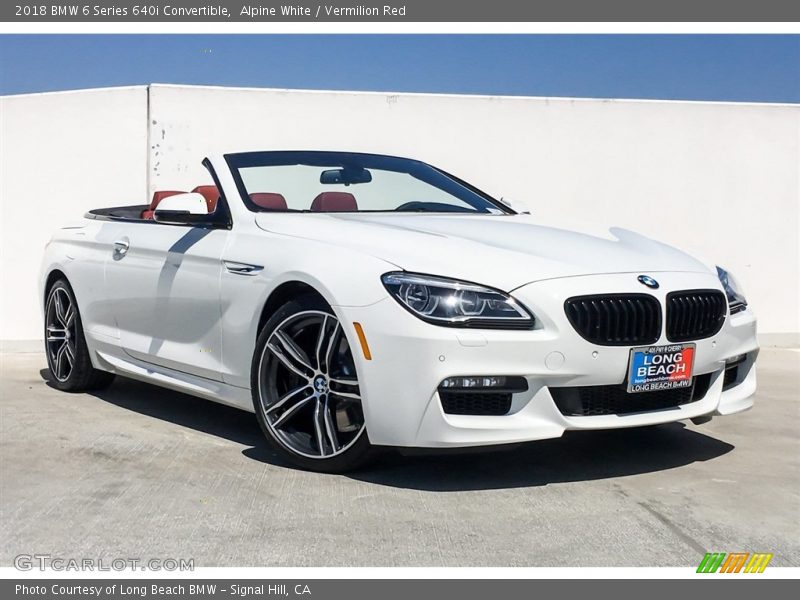 Alpine White / Vermilion Red 2018 BMW 6 Series 640i Convertible