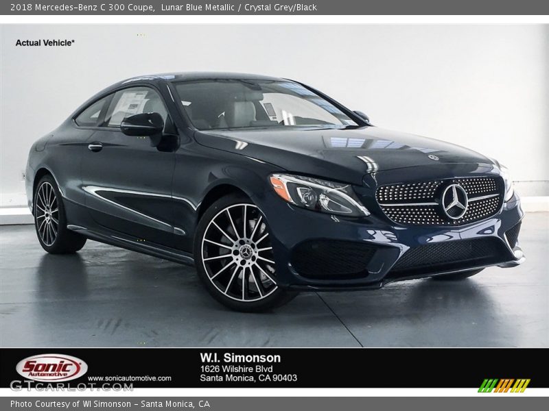 Lunar Blue Metallic / Crystal Grey/Black 2018 Mercedes-Benz C 300 Coupe