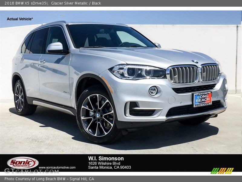 Glacier Silver Metallic / Black 2018 BMW X5 sDrive35i