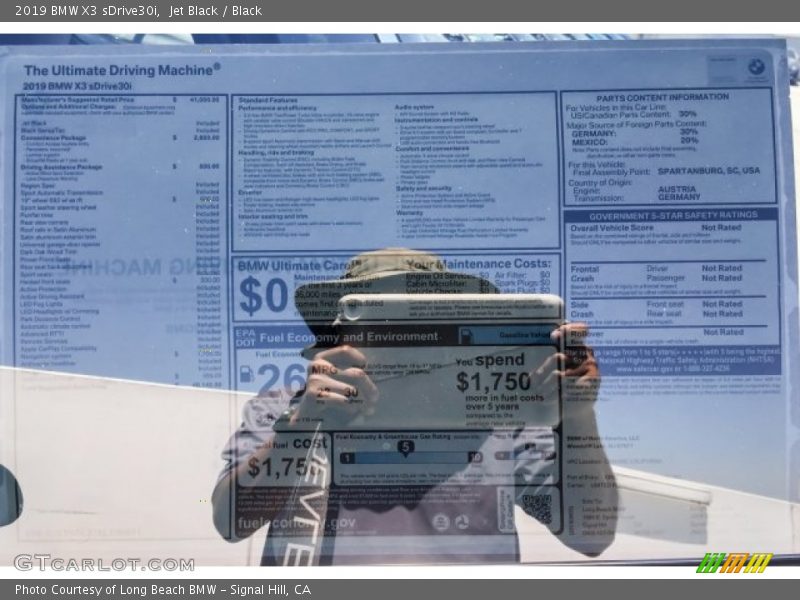 Jet Black / Black 2019 BMW X3 sDrive30i