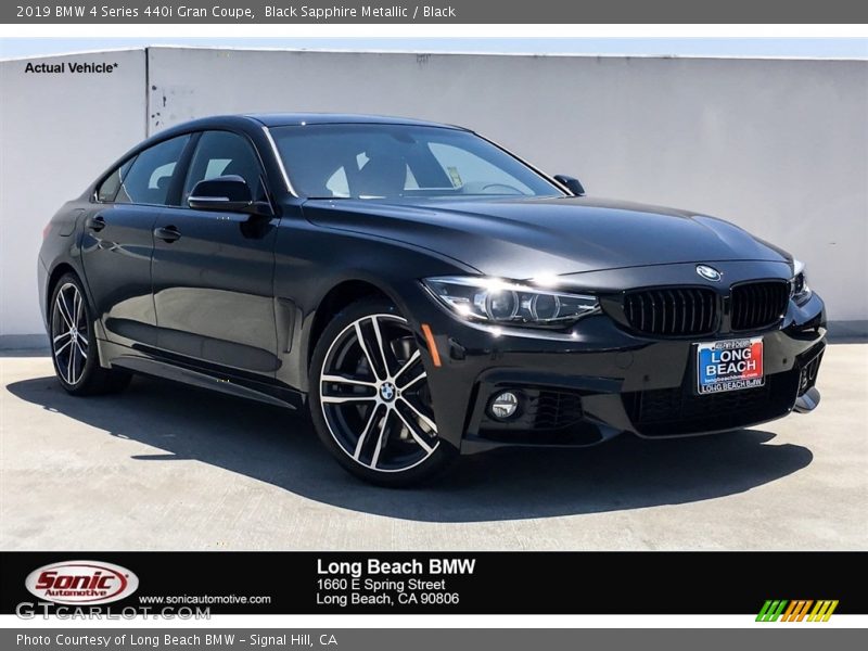 Black Sapphire Metallic / Black 2019 BMW 4 Series 440i Gran Coupe