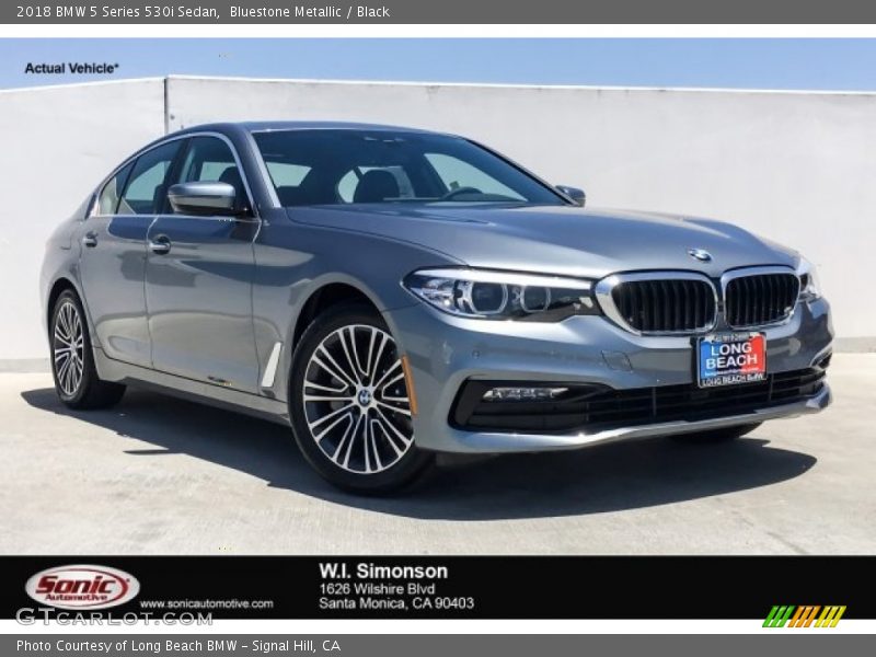 Bluestone Metallic / Black 2018 BMW 5 Series 530i Sedan