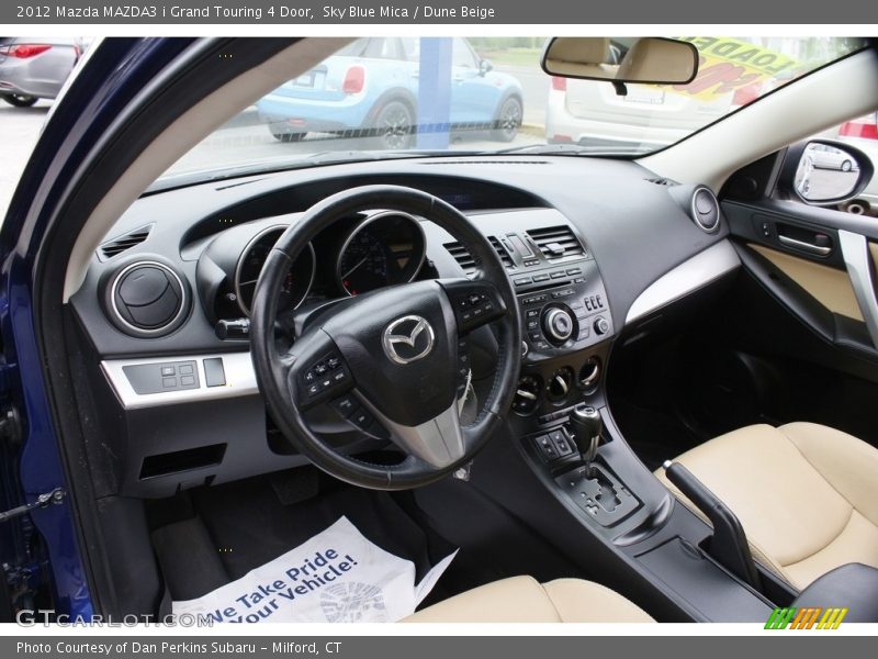 Sky Blue Mica / Dune Beige 2012 Mazda MAZDA3 i Grand Touring 4 Door