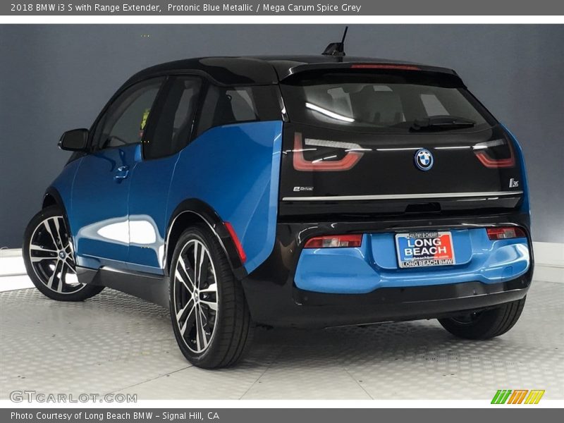 Protonic Blue Metallic / Mega Carum Spice Grey 2018 BMW i3 S with Range Extender