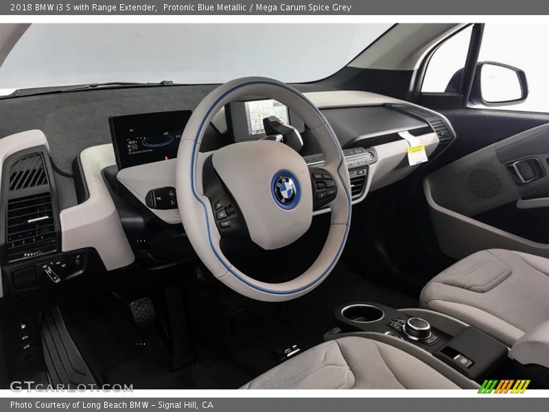 Protonic Blue Metallic / Mega Carum Spice Grey 2018 BMW i3 S with Range Extender