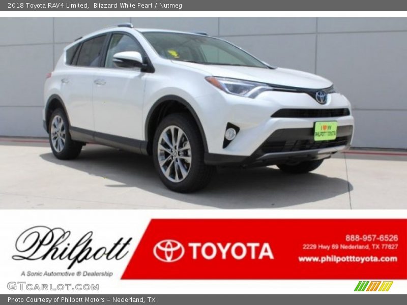 Blizzard White Pearl / Nutmeg 2018 Toyota RAV4 Limited