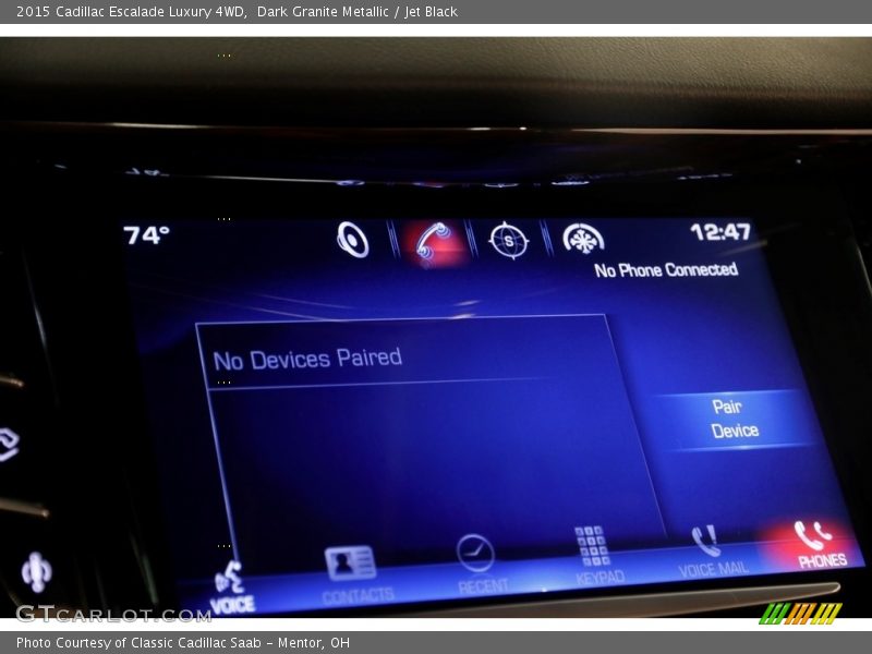 Dark Granite Metallic / Jet Black 2015 Cadillac Escalade Luxury 4WD