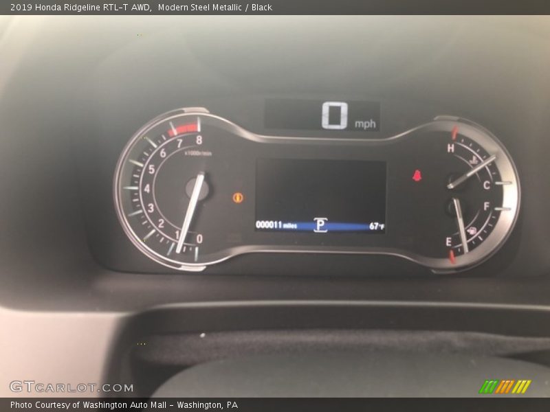 Modern Steel Metallic / Black 2019 Honda Ridgeline RTL-T AWD