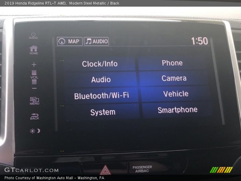Modern Steel Metallic / Black 2019 Honda Ridgeline RTL-T AWD