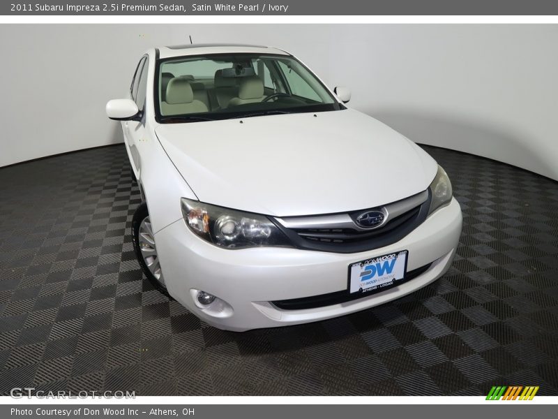 Satin White Pearl / Ivory 2011 Subaru Impreza 2.5i Premium Sedan