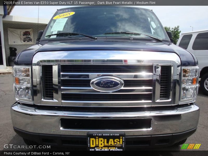 Dark Blue Pearl Metallic / Medium Flint 2008 Ford E Series Van E350 Super Duty XLT 15 Passenger