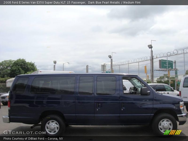 Dark Blue Pearl Metallic / Medium Flint 2008 Ford E Series Van E350 Super Duty XLT 15 Passenger