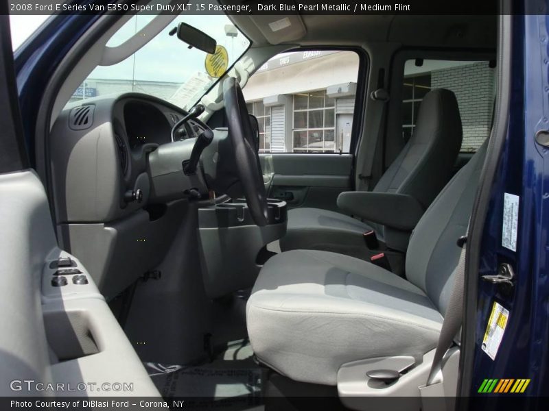 Dark Blue Pearl Metallic / Medium Flint 2008 Ford E Series Van E350 Super Duty XLT 15 Passenger