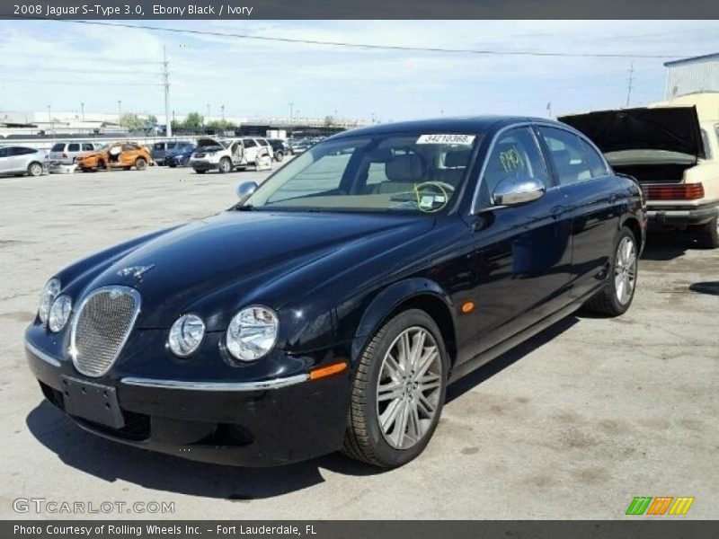 Ebony Black / Ivory 2008 Jaguar S-Type 3.0