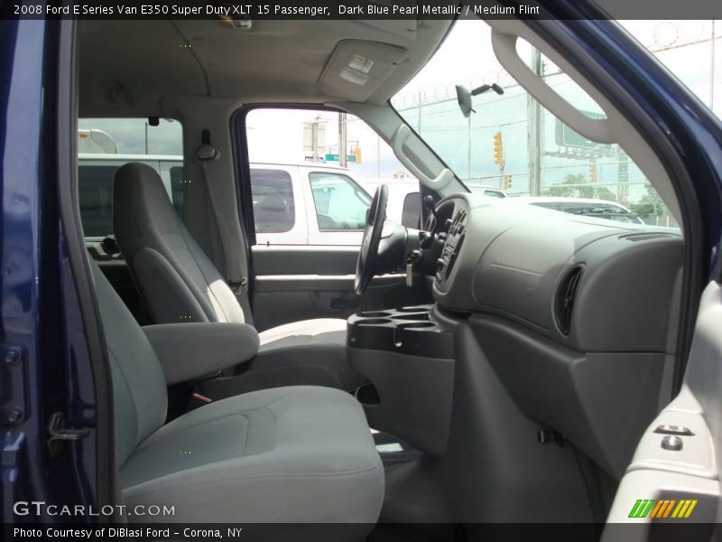 Dark Blue Pearl Metallic / Medium Flint 2008 Ford E Series Van E350 Super Duty XLT 15 Passenger