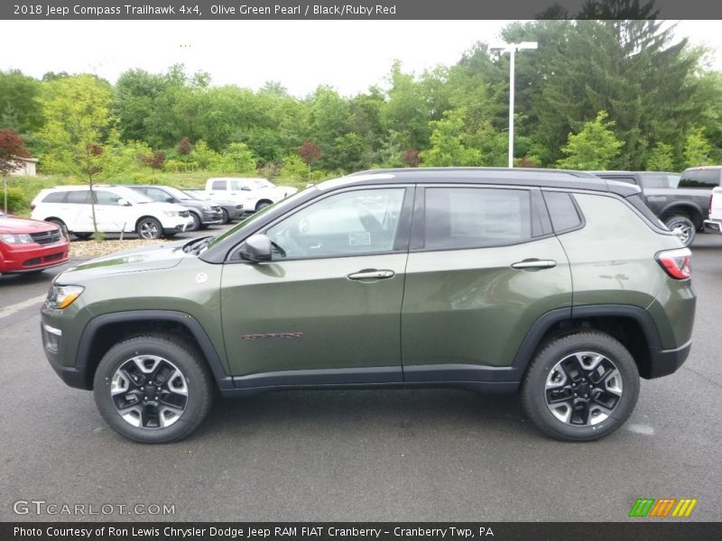 Olive Green Pearl / Black/Ruby Red 2018 Jeep Compass Trailhawk 4x4