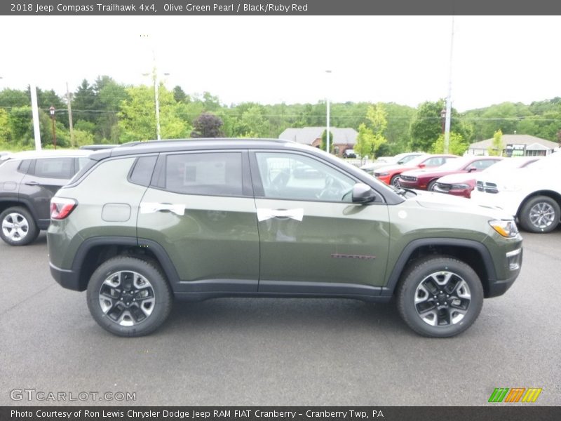 Olive Green Pearl / Black/Ruby Red 2018 Jeep Compass Trailhawk 4x4