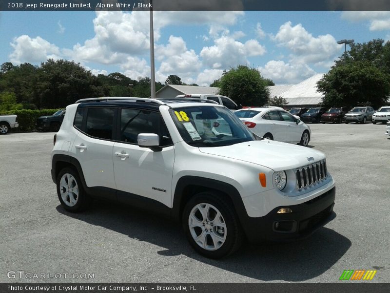 Alpine White / Black 2018 Jeep Renegade Limited