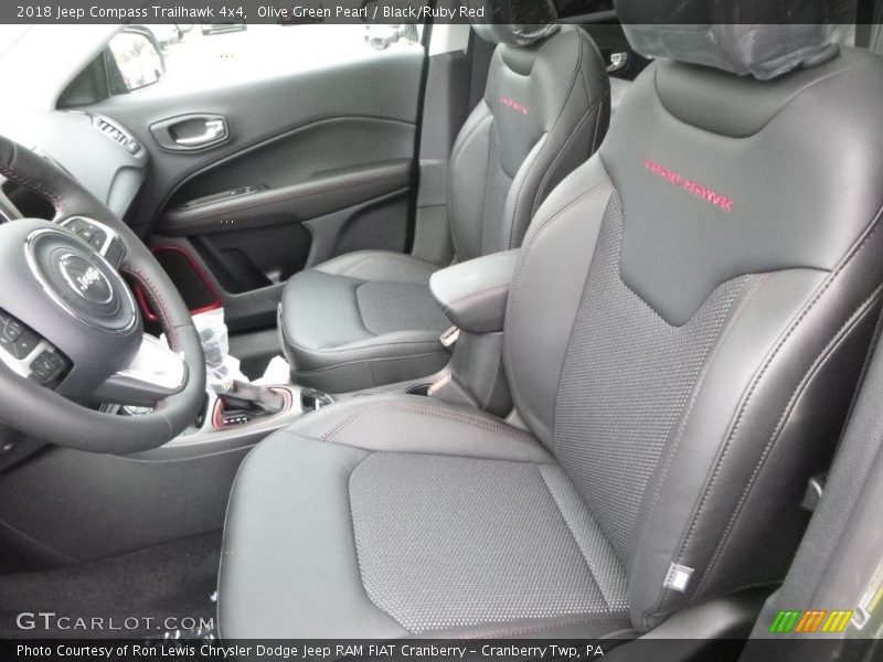 Olive Green Pearl / Black/Ruby Red 2018 Jeep Compass Trailhawk 4x4