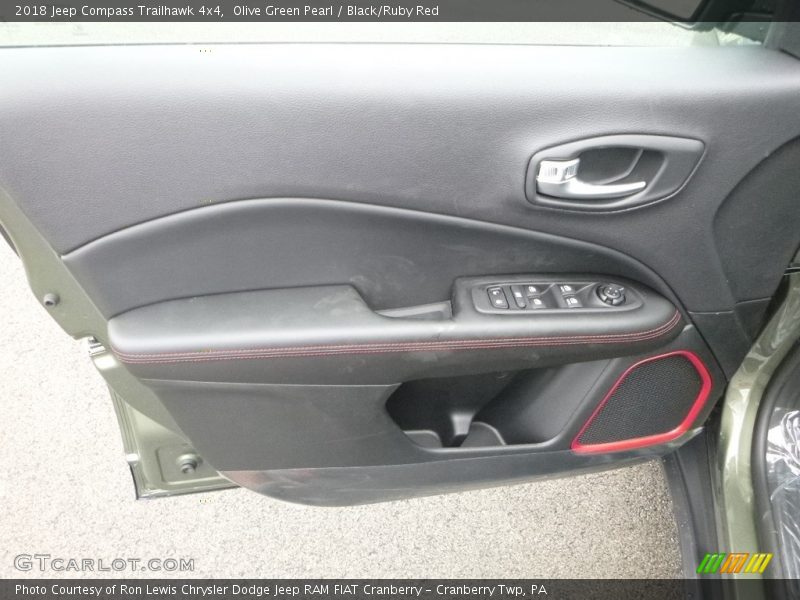 Olive Green Pearl / Black/Ruby Red 2018 Jeep Compass Trailhawk 4x4