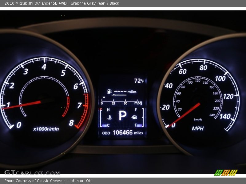 Graphite Gray Pearl / Black 2010 Mitsubishi Outlander SE 4WD