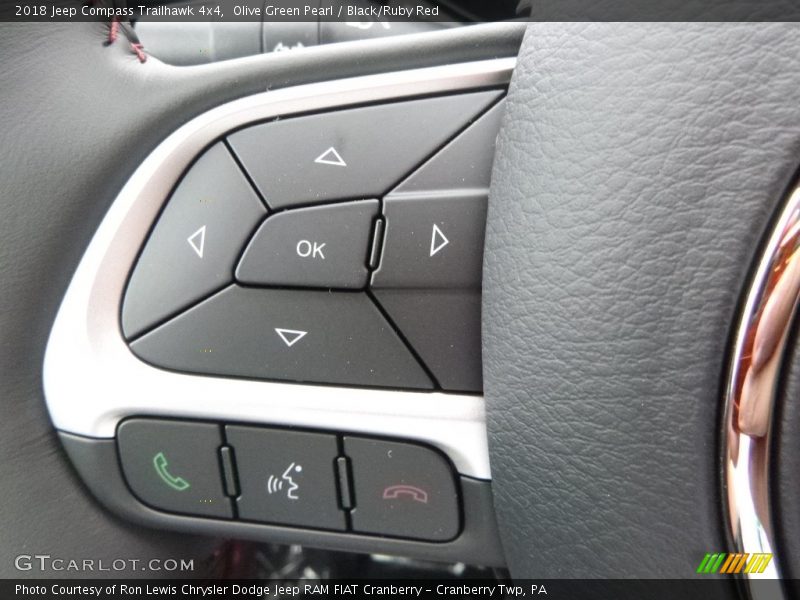 Olive Green Pearl / Black/Ruby Red 2018 Jeep Compass Trailhawk 4x4