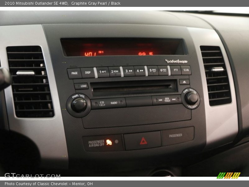 Graphite Gray Pearl / Black 2010 Mitsubishi Outlander SE 4WD
