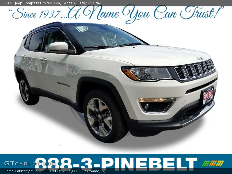 White / Black/Ski Gray 2018 Jeep Compass Limited 4x4