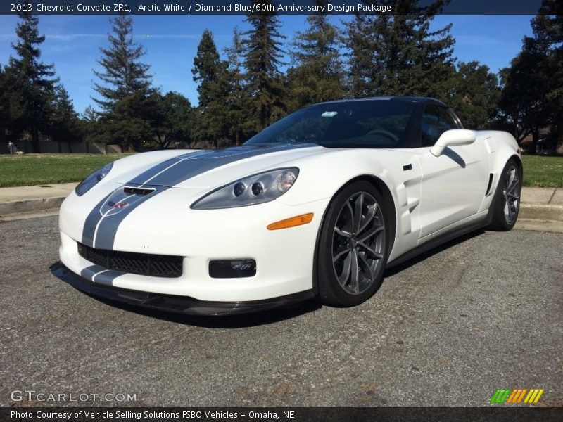 Arctic White / Diamond Blue/60th Anniversary Design Package 2013 Chevrolet Corvette ZR1
