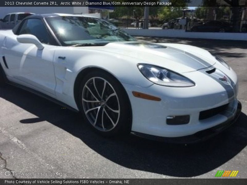 Arctic White / Diamond Blue/60th Anniversary Design Package 2013 Chevrolet Corvette ZR1